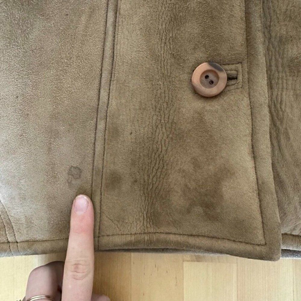 Vintage Womens Brown Shearling Western Bohemian Winter Jacket Made in Ireland - Picture 8 of 8